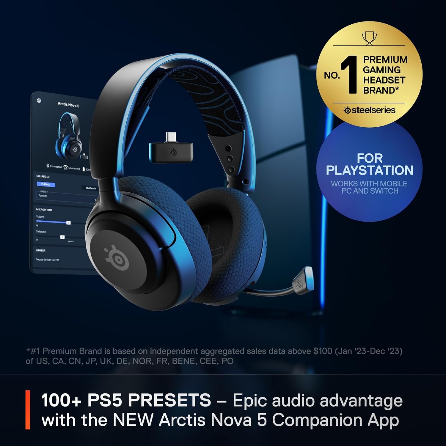 SteelSeries Arctis Nova 5P Wireless - Black 2 SteelSeries Arctis Nova 5P Wireless - Black - Image 2