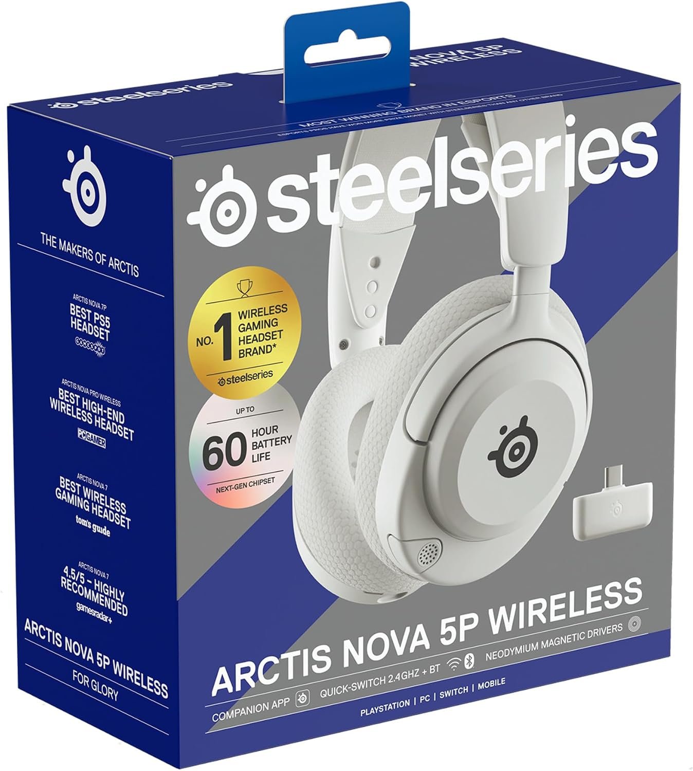 SteelSeries Arctis Nova 5P Wireless - White 5 SteelSeries Arctis Nova 5P Wireless - White - Image 5